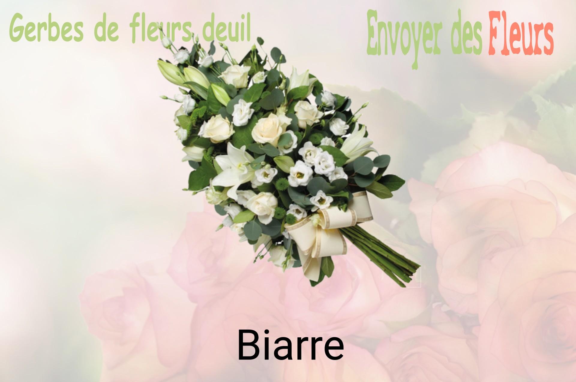 Gerbe de fleurs de deuil livrée à Biarre